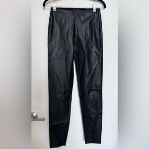 Banana Republic Black Faux Leather Devon Leggings Size 2 Tall